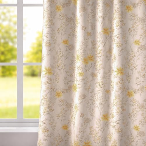 Image of STITCHNEST 'Florea Series' Premium Satin Room Darkening Curtains 7 Feet Long Set of 1 | Door Curtain 7 x 4 Feet | Blocks 70-80% Light | Ideal for Bedroom, Living Room & Home Decor