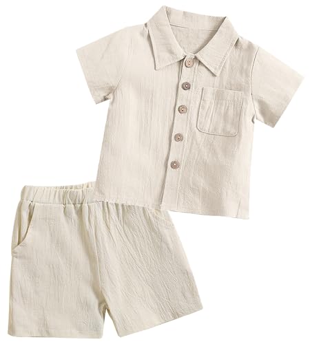 Happy Cherry - Babykleidung Set Jungen Sommer Leinen Kinderkleidung...
