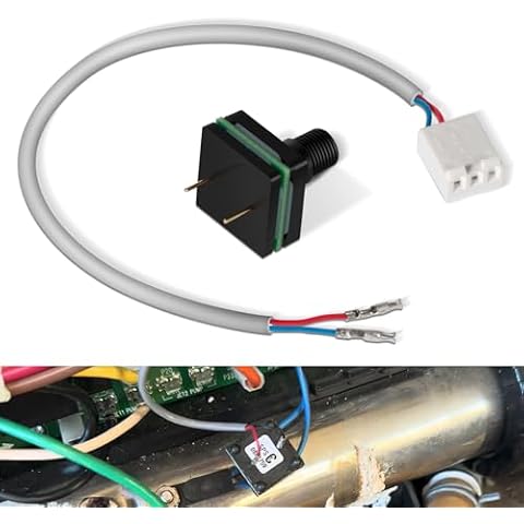 73995 Hot Tub Pressure Switch for Most Watkins Caldera, Hot Spot, Solona Hot Tub Models from 2006, with 24 cm 2-Wire 3-Pin Connector Cable Cover