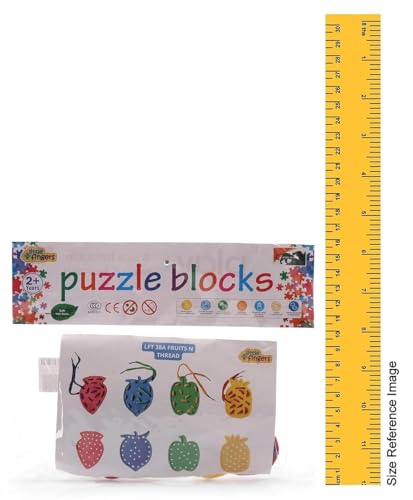 Image of Little Fingers Colorful Fruit-Shaped Lacing Cards Set - Fruits N Threads Fine Motor Skill Toy for Toddlers & Preschool Kids (12-Pieces)