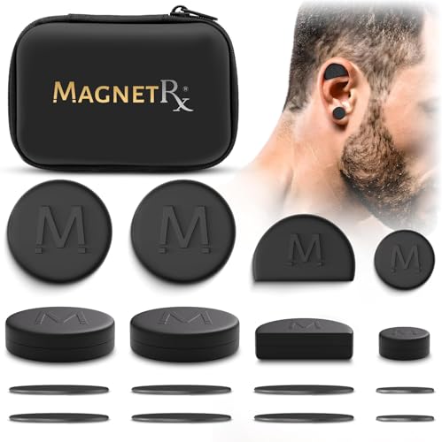 MagnetRX Blumenkohl-Ohr-Magnete 8 Magnete in verschiedenen Größen & Abstandshalter mit Etui Kompressions-Ohrmagnet für die Entwässerung von Blumenkohl-Ohren Druck-Ohrring für Keloide BJJ