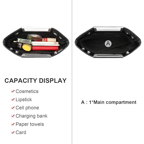 Image of RNIEGA Vegan Leather Handbag Clutch Purses for Women Formal Stylish Evening Clutch for Weddings, Proms, Cocktail
