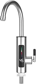 Torneira Elétrica Para Cozinha Banheiro Com Visor de Temperatura Regulagem e Giratória 360° Aço Inoxidável 110V(220V regulagem)