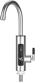 Torneira Elétrica Para Cozinha Banheiro Com Visor de Temperatura Regulagem e Giratória 360° Aço Inoxidável 110V(220V regulagem)