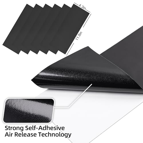 Image of 6 PCS Emblem Wrap Kit Compatible with Bowtie Logo Wrap Car Stickers, 11.8'' x 4.3'' Cut-Your-Own Emblem Overlay DIY Decals for Chevy, Matte Black with Tool Kits