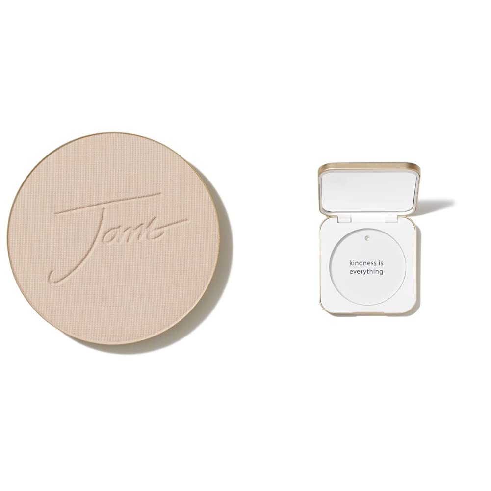 jane iredale PurePressed Base Mineral Foundation Refillable Compact Set| Semi Matte Pressed Powder with SPF | Talc Free, Vegan, Cruelty-Free