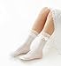 Winterlace Womens Frilly Ruffle Ankle Socks, 3 Pairs Lace Cute Bows Bobby Fashion Dress Sock (US, Alpha, One Size, Regular, Regular, Cream)