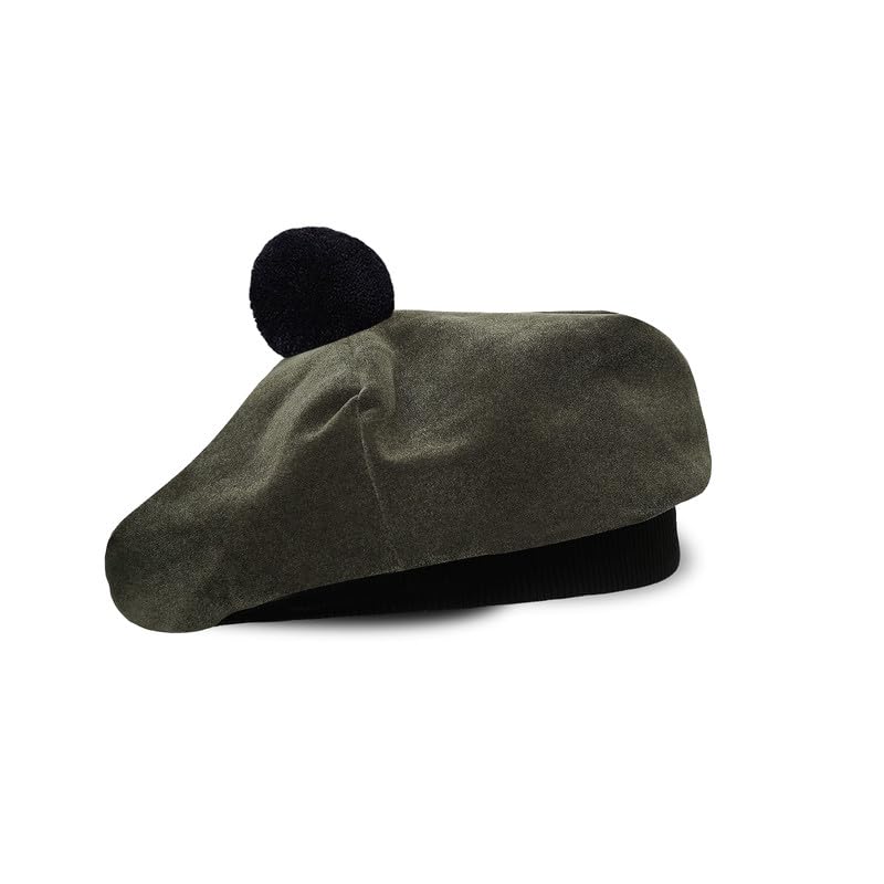 Image of Scottish Tam O' Shanter Hat Tartan Bonnet Pom Pom Wool Flat Cap One Size