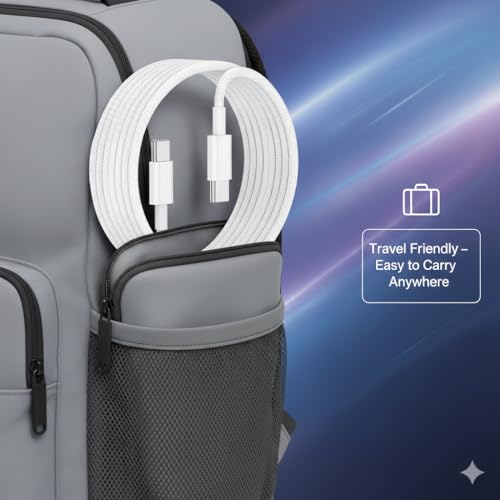 Image of HANYCONY 20W PD USB-C Charger with C to C Nylon Cable | Fast Charging for iPhone 16 15 Pro Max iPad Pro Air 5 Mini | Supports 27W Power Delivery | Original Charging Speed