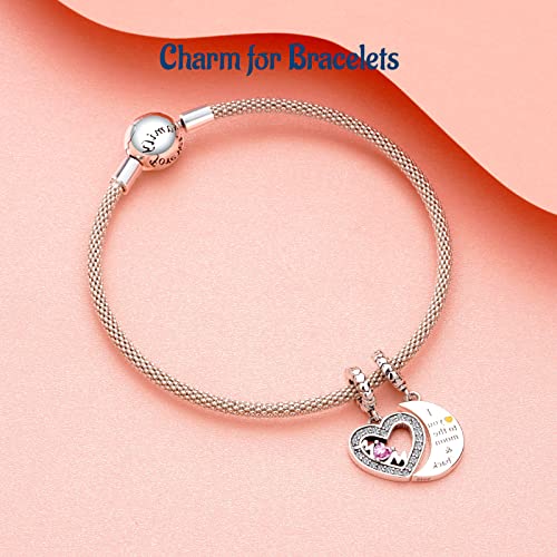 Image of Mothers Day Birthday Number Love Family Friendship Graduation Auntie Grandma Dad Mom Charms for Pandora Bracelets Necklaces, Gifts Women, for Anniversary Valentines Christmas