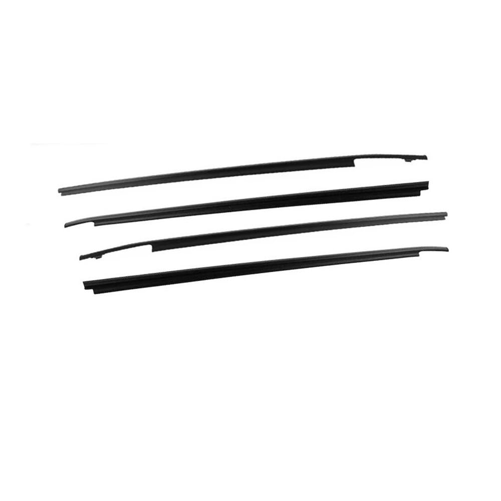 Car Seal Strip 4Pcs Outer Door Window Glass Weatherstrip Belt Moulding Trim Sealing for Toyota for Sequoia 2008-2020 Front Rear Black