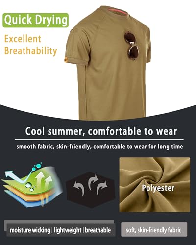 3 Pack Mens Crew Neck Polo Shirt Lightweight Short Sleeve Casual Solid T Shirts Sport Work Business Tactical Top2