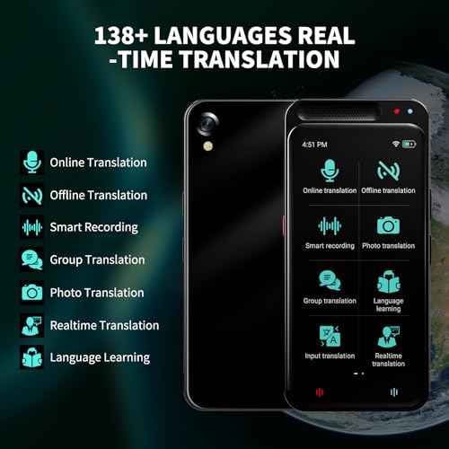 Language Translator Device, 138+ Languages Translation in Real Time for Voice/Text/Photo Portable Smart Voice Translator Device Offline Online Translation Suitable for Business Learning Travel 4 Language Translator Device, 138+ Languages Translation in Real Time for Voice/Text/Photo Portable Smart Voice Translator Device Offline Online Translation Suitable for Business Learning Travel - Image 2