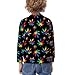 MZERSE Soft Kids Crew Neck Pullover Trippy WeedLeaf Tie Dye Leaf Black, Long Sleeve Sweatshirt for All Seasons, 8-10Y