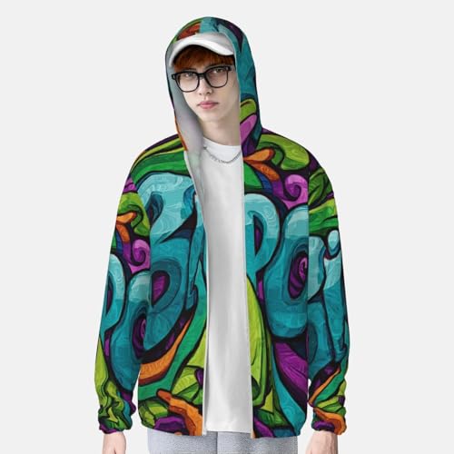 UPF 50+ Sun Protection Hoodie Long Sleeve Graffiti Drawing Art Sun Shirt Rash Guard Fishing Shirts for Men4