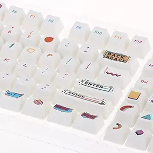 Moxic 108 Keys PBT Keycaps OEM Profile Suitable for Any Size Mechanical Keyboard Memphis R2
