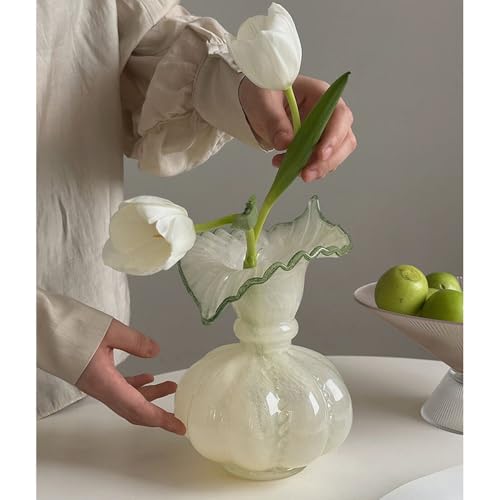 Vase en verre vert de qualité supérieure au design vintage - 4