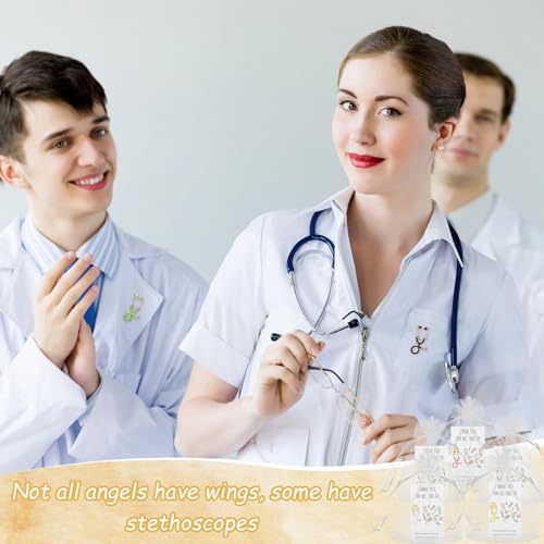 Image of Cholemy 15 Set Nurse Gifts Nurse Appreciation Pins Stethoscope Brooch Pins Enamel Lapel Button Bulk Thank You Cards for Women Men Medical Assistant Students Doctor Healthcare Appreciation Gift