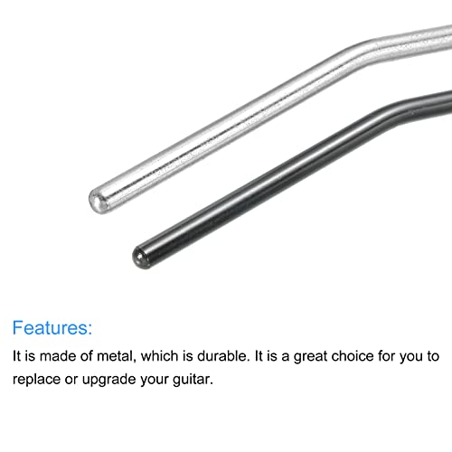 PATIKIL Guitar Tremolo Arm Bridge Bar Metal Rocker Silver Black for Most Tremolo Bridge System Pack of 2 - Image 4