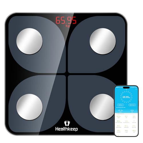 Balance Pèse Personne Connectée, Healthkeep Pese Personnes Bluetooth Impédancemètre avec APP 13...