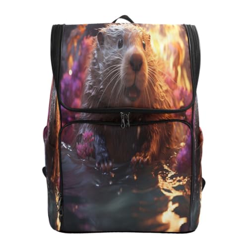 Sac à dos Castor Violet En Colère robuste et grand volume pour jeunes