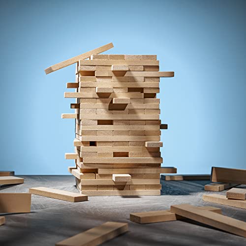 NiToy 200 Stück Holzbausteine, Kreative Montessori STEM Bauklötze aus Natur Kiefernholz, Sensorisches Spielzeug für Kinder, Bildungs-Lernspielzeug ab 1 Jahr, 3D Raumstapelspiele für Jungen und Mädchen