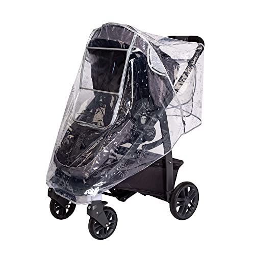 Image of J.L. Childress Deluxe Stroller Rain Cover - Stroller Poncho, Baby Stroller Accessories for Travel, Universal Fit, Lightweight Weather Shield, Protects from Wind & Snow - Single, Pattern