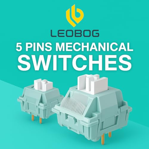 Image of PROGAMER x LEOBOG Ice Vein Linear Mechanical Switches- Ultra-Smooth, Silent, Pre-Lubed, Hot-Swappable, Ideal for Custom Keyboards (100pcs)