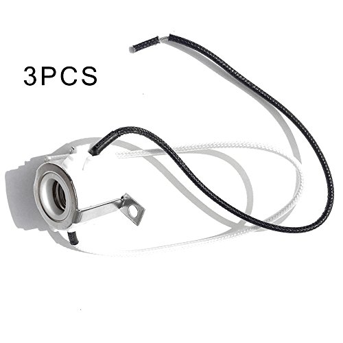 Fineled E11 Mini-Candelabra Screw Ceramic Lampholder Socket,E11 Mini Porcelain Candelabra Base Socket With 8 Inch Lead Wires For Light Bulbs (3 Pack) #TOP4