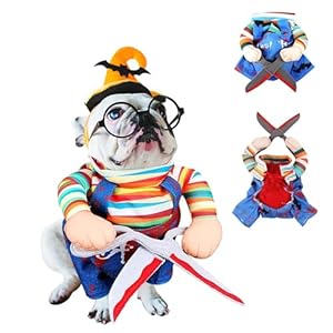 Shyllin Disfraces Halloween para Perros, Pet Deadly Doll Costume, Disfraces para Perro, Ropa Divertida para Mascotas, Disfraz Chucky para Perro, Costume Perros, Halloween Pet Ropa (Medium)
