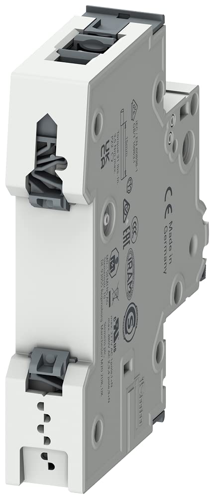 Siemens 5SY61066 Supplementary Protector, UL 1077 Rated, 1 Pole Breaker, 6 Ampere Maximum, Tripping Characteristic B, DIN Rail Mounted