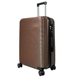 MY TRAVEL BAG Hartschalen-Koffer Trolley Reisekoffer (Handgepäck-Mittel-Groß-Set) 4 Doppel-Rollen (Mittlerer Koffer (65cm), Koffee)