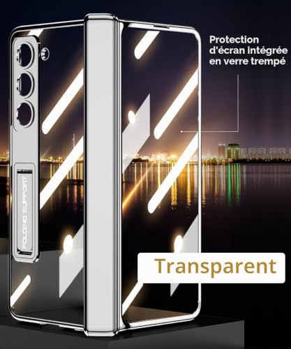 Coque Samsung Z Fold 5 transparente argent antichoc et ajustée - 2