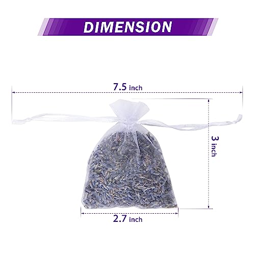 French Lavender Sachets for Drawers and Closets Fresh Scents, Set of 24, Home Fragrance Sachet for Closets and Drawers, White, LV-C-24-2