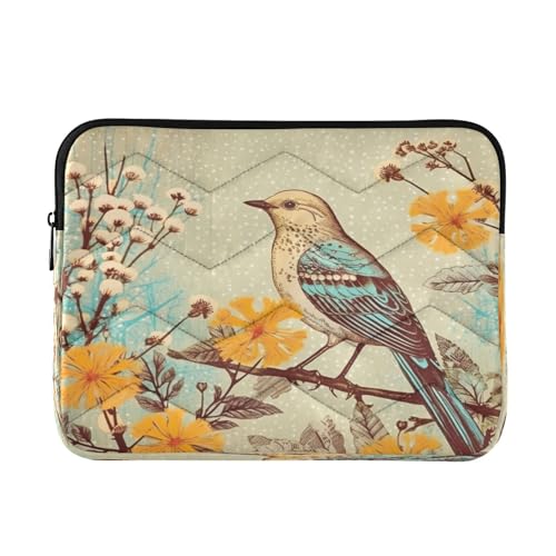 Funda para portátil con diseño de pintura de pájaro 13-14 pulgadas miniatura 1