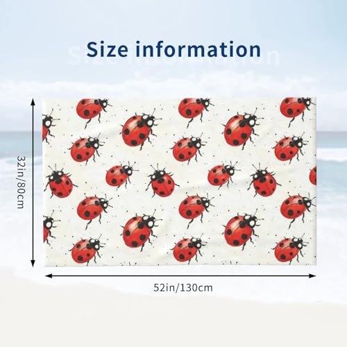 Serviette de plage à séchage rapide en microfibre motif coccinelle rouge - 3