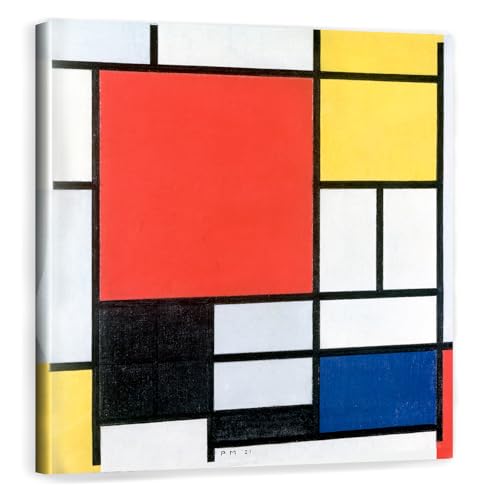 Papier mural Piet Mondriaan Composition en Rouge décoration murale 40x40cm