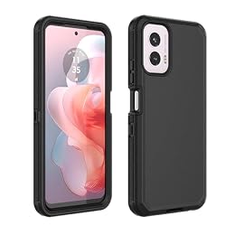 Thybx for Moto G Power 5G 2024 Case, Full Body Shockproof Grip Plastic Bumper TPU 3-Layers Durable Solid Phone Sturdy Hard Cover Case [Black]