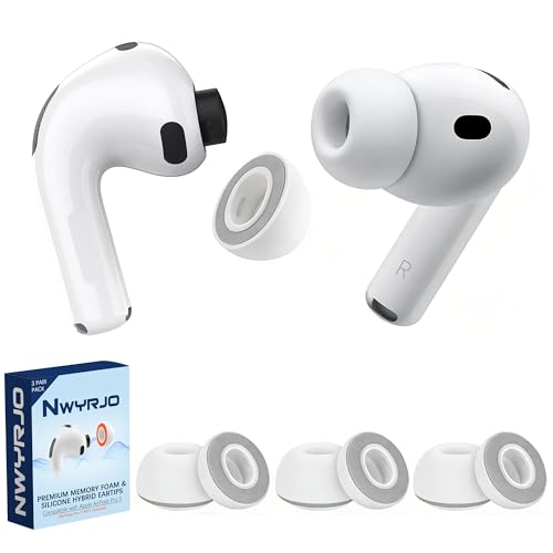 NWYRJO AirPods Pro 3 ��p �����p �C���[�s�[�X �n�C�u���b�h�^ �y�V���R�[���{�ᔽ���`��L���X�|���W�zAirPods Pro (��3����) ��p �����C���[�`�b�v �Չ����A�b�v �t�B�b�g��/�E���h�~/��������/�_�炩�� �m�C�Y�ጸ����