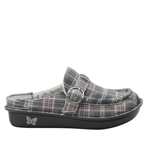 Image of Alegria Women's Brigid Leather Moc Toe Open Back Clog with Heel Cup