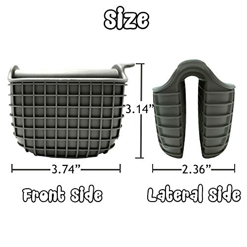 Kalopro Mini Silicone Oven Mitts Set, Oven Mitts Heat Insulation, Oven Gloves For Kitchen Cooking And Baking, Protecting Fingers Mini Oven Hand Clips Are Sold In Pairs(Square-Gray) #TOP5