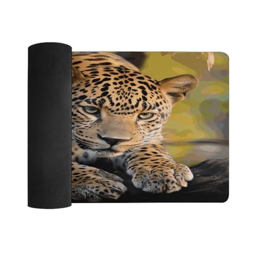 Alfombrilla para mouse grande antideslizante estilo leopardo africano miniatura 3