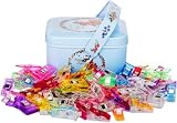 CampTek Pack of 100 Sewing Fabric Clips with Tin Box,Sewing Notions for Sewing Quilting Supplies, Crafting Tools Accessories,Paper Work,Assorted Colors(80 Small+20 Middle Plastic Clips)