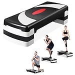 31 Inch Adjustable Workout Aerobic Step, Exercise Platform Trainer w 4 Adjustable Risers for Home Gym Fitness Workout,Lightweight
