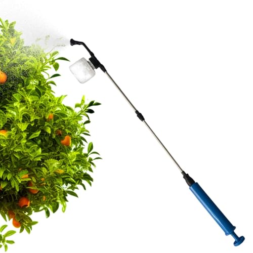 Espolvoreador de Tierra de diatomeas - Pulverizador dispensador con Varilla telescópica,Pulverizador de Tierra de Diatomeas de Empuje y Tiro con Tanque Transparente | para jardín, Invernadero y