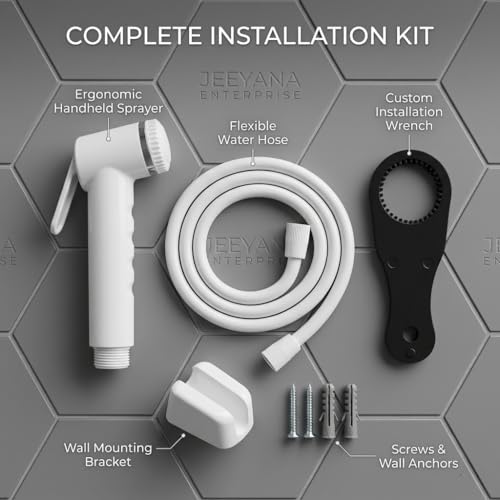 Image of Handheld Bidet Sprayer for Toilet with Hose & Wall Holder | ABS Jet Spray for Bathroom Cleaning,Shower & Hair Care, Pet Wash & Feminine Hygiene