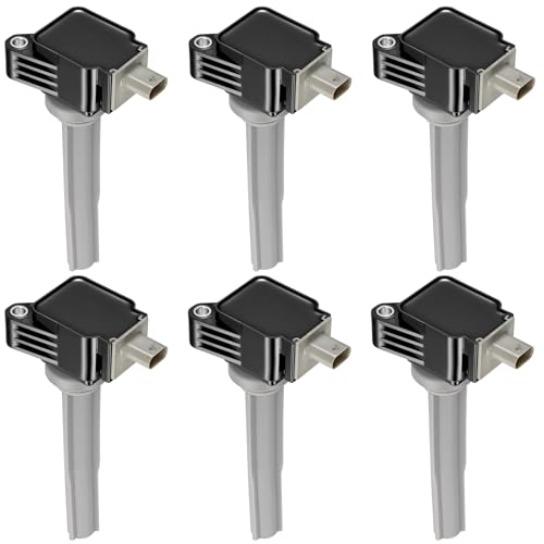 Image of BDFHYK Ignition Coil Pack UF773 Compatible with Ford F150 15-17 Edge 15-19 Fusion 17-19 Lincoln MKZ 17-20 MKX 16-18 Continental 17-20 Nautilus 2019 V6 2.7L Ford Oem Coil Pack Coil for DG555 Set of 6