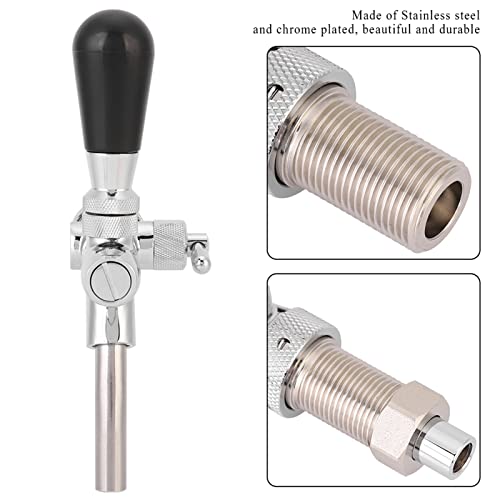 Uadme Einstellbarer Bierhahn, G5/8 Verstellbarer Bierhahn Zapfhahn Fass-Bierhahn-Hahn mit Kugelverschluss-Flüssigkeitsabschaltung für Bars Hotels Restaurants