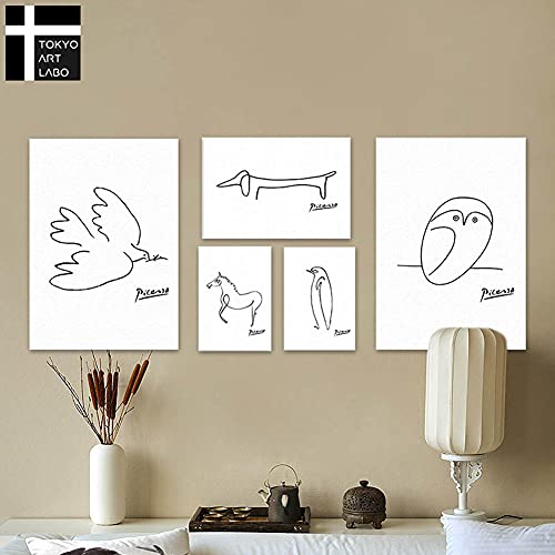 CREA アートパネル ピカソ 5枚セット 壁掛け インテリア 絵画 ふくろう モダン デザイン 平和 ハト 馬 犬 ペンギン [3]