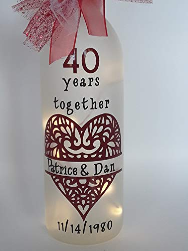 Personalized 40th Anniversary Wine Bottle Decoration - Unique Gift for Couples - Image 6